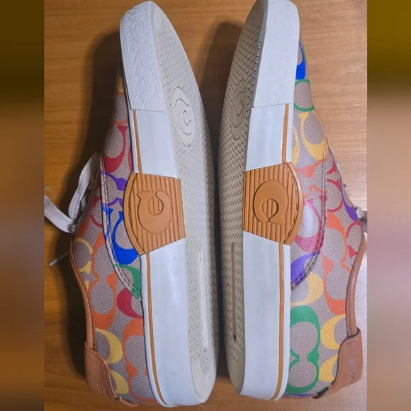 Coach City Sole Pride Multicolored Rainbow Sneakers Skate Shoes 7.5-8 - Picture 9 of 14